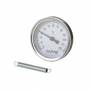 Термометр биметаллический накладной с пружиной 1"-2" x 0-120°C (G1475)