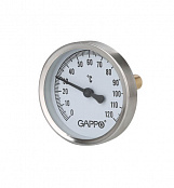 Термометр биметаллический с погружной гильзой 1/2" x 0-120°C (G1474)