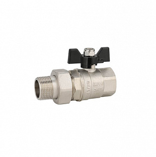 Кран шаровой с «американкой» ВР-НР бабочка из алюминия 1/2" x 1/2" (G219.04)