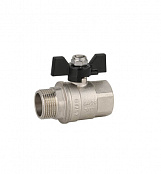 Кран шаровой полнопроходной ВР-НР бабочка из алюминия 1/2" x 1/2" (G225.04)